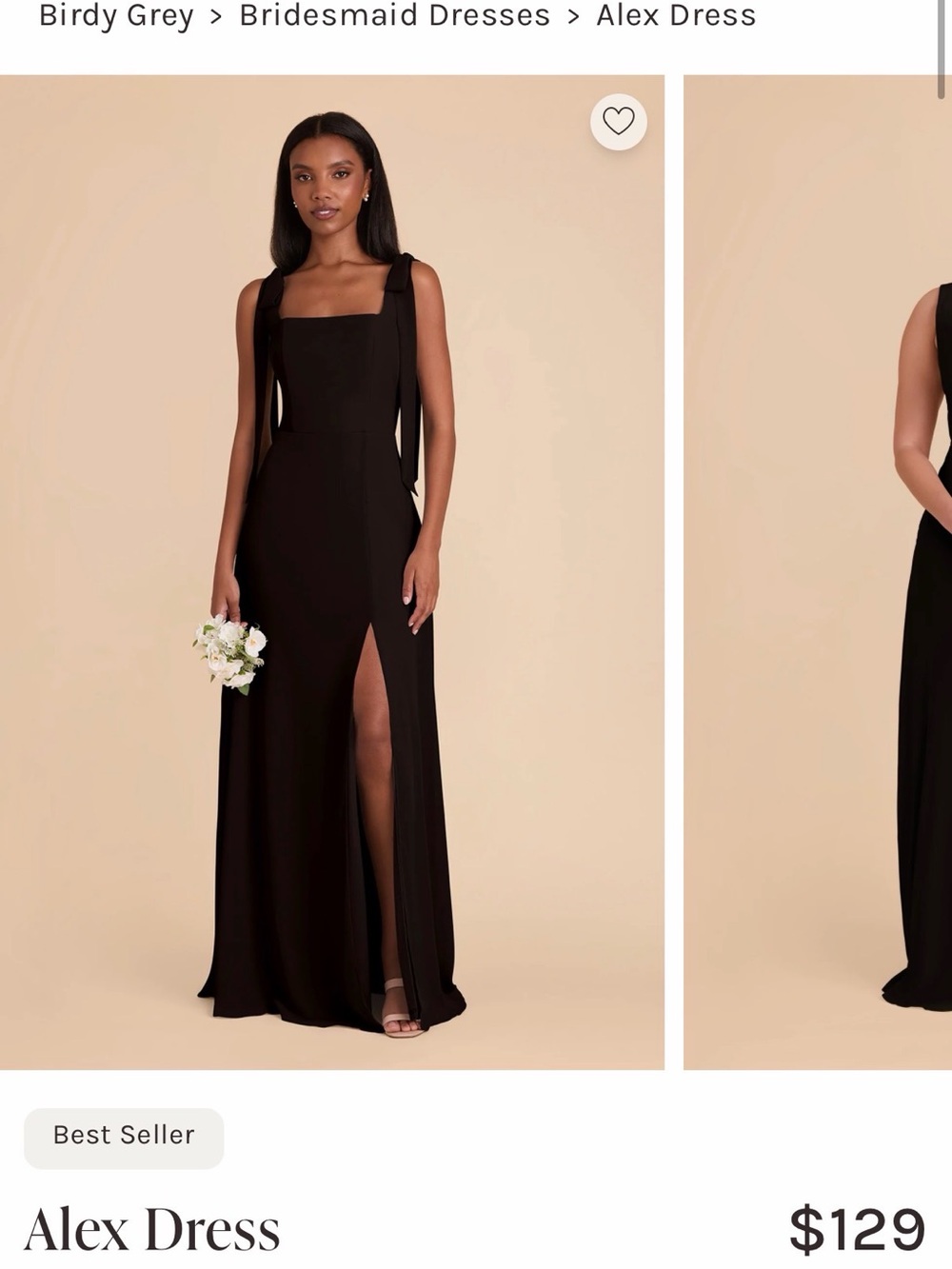 Birdy Grey Black Alex Maxi Dress with Square Neck